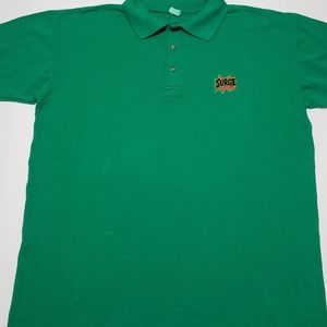Mens Rare 90s Vintage SURGE Green Polo XL